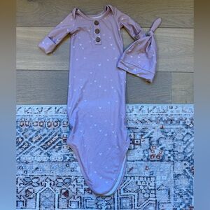 Caden Lane infant knotted gown with matching hat